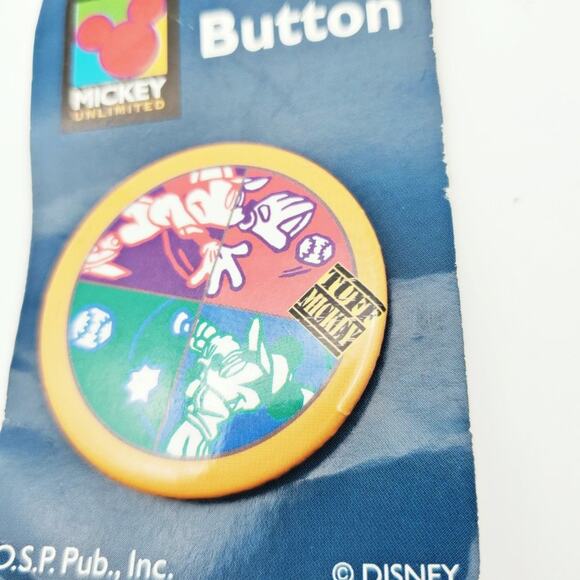 Disney Mickey Mouse Vintage Baseball Button NIP Collectible - Picture 4 of 7